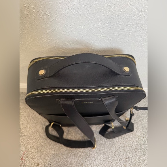 Calpak Kaya Black Laptop Backpack Gold Accents display picture 3